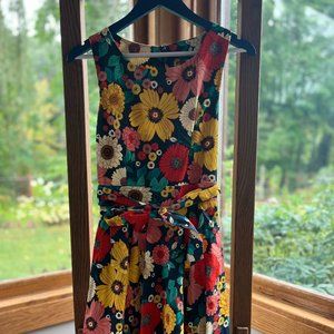 Yellow and Red Sleeveless Sundress Midi